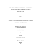 Increasing parental involvement and communication through signed grade reports in an Algebra 1 repeater course