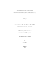 Perceptions of life satisfaction of community mental health professionals