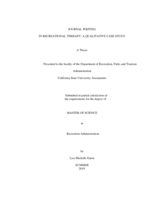 Journal writing in recreational therapy: a qualitative case study
