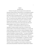 A PowerPoint presentation:  providing pre-employment job search instructions  to veterans with disabilities  at the Sacramento Veterans Resource Center