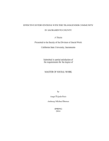 Effective interventions with the transgender community in Sacramento County