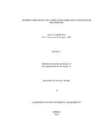 Gender variation and coping with grief and loss issues in widowhood