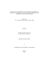 The extent of California State University Sacramento’s curriculum addressing autism spectrum disorders in the Masters of Social Work program
