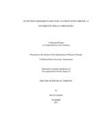 Outpatient rehabilitation for a patient with chronic C4 incomplete spinal cord injury