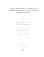 Academic achievement, motivation, and perceived social support differences between first-generation and non-first-generation college students