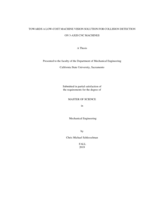 Towards a low-cost machine vision solution for collision detection on 3-acis CNC machines