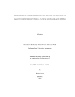 Perspectives of MSW students towards the use and research of hallucinogenic drugs within a clinical mental health setting
