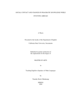 Social contact and changes in pragmatic knowledge while studying abroad