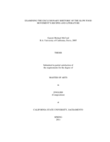 Examining the exclusionary rhetoric of the slow food movement’s recipes and literature