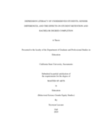 Depression literacy of underserved students, gender difference, and the effects on student retention and bachelor degree completion