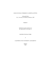 Roles of social workers in a hospital setting