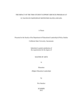 The impact of the TRIO Student Support Services program at UC Davis on participant retention rates and GPA