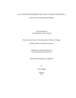 Acute inpatient rehabilitation for a patient following a left total knee replacement