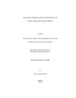 Boundary maintenance and retention of rural child welfare workers