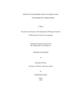 Effects of eutrophication on vernal pool invertebrate communities