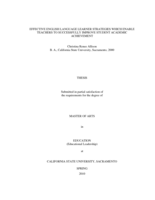Effective English language learner strategies which enable teachers to successfully improve student academic achievement