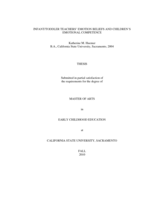 Infant/toddler teachers' emotion beliefs and children's emotional competence