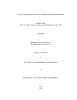 Audio coder using perceptual linear predictive coding