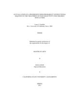 An evaluation of a progressive high-probability instructional sequence in the treatment of food selectivity for children with autism