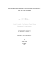 Inpatient rehabilitation for a patient in the recovery phase of Guillain-Barre Syndrome