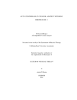 Outpatient rehabilitation for a patient with ring chromosome 13