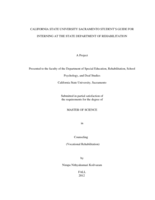 California State University Sacramento student's guide for interning at the State Department of Rehabilitation