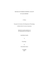The role of working memory capacity in false memory