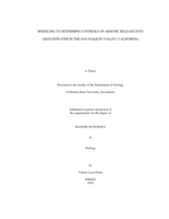 Modeling to determine controls on arsenic release into groundwater in the San Joaquin Valley, California
