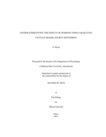 Gender stereotypes: The effects of feminine versus masculine faces on biasing source monitoring
