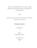 The impact of work experience with a university academic preparation and outreach program on its undergraduate student employees