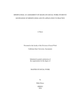 Mindfulness: an assessment of graduate Social Work students’ knowledge of mindfulness and its application to practice