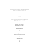 Genetic mating system and territory inheritance in the Sacramento Valley red fox