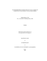 An ethnohistoric examination of Native American subsistence strategies in the Eastern Sierra