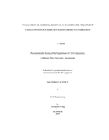 Evaluation of ammonia removal in wastewater treatment using continuous aeration and intermittent aeration