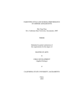 Parenting style and school performance in Chinese adolescents