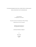Outpatient rehabilitation for a patient with a nontraumatic spinal cord injury due to osteomyelitis