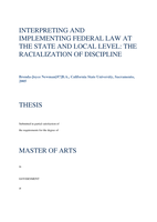 Interpreting and implementing federal law at the state and local level: the racialization of discipline
