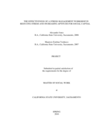 The effectiveness of a stress management workshop in reducing stress and increasing aptitude for social capital