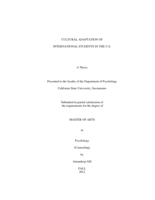 Cultural adaptation of international students in the U.S.
