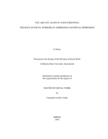 You are not alone in your parenting: the role of social workers in addressing maternal depression