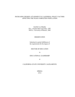 Increasing degree attainment in California: policy factors affecting the near completion population
