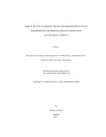 More is better: examining the relationship between states’  requirements for personal finance instruction  and financial literacy