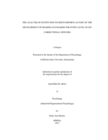 The analysis of institution incident reports as part of the development of hearing standards for entry-level state correctional officers