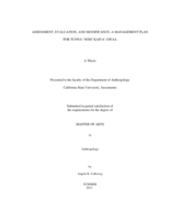 Assessment, evaluation, and significance: a management plan for tunna' nosi' kaiva' gwaa