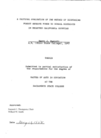 A critical evaluation of the method of disbursing forest reserve funds to school districts in selected California counties