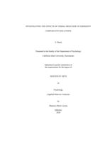 Investigating the effects of verbal behavior on emergent comparative relations