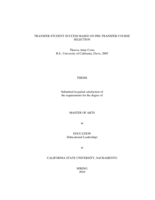 Transfer student success based on pre-transfer course selection