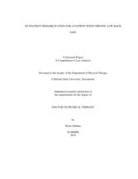 Outpatient rehabilitation for a patient with chronic low back pain