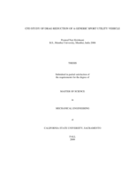 CFD study of drag reduction of a generic sport utility vehicle
