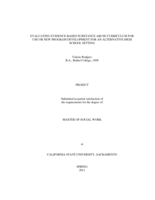 Evaluating evidence-based substance abuse curriculum for use or new program development for an alternative high school setting